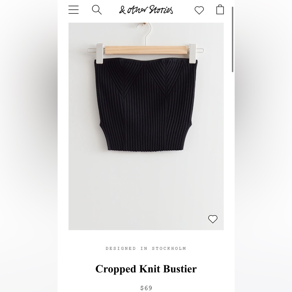 & Other Stories | cropped knit strapless top